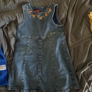 Guess Blue Denim Dress with Floral Accents